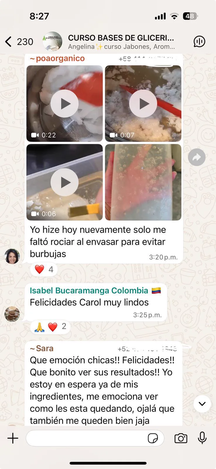 Testimonio alumna bases de glicerina 7